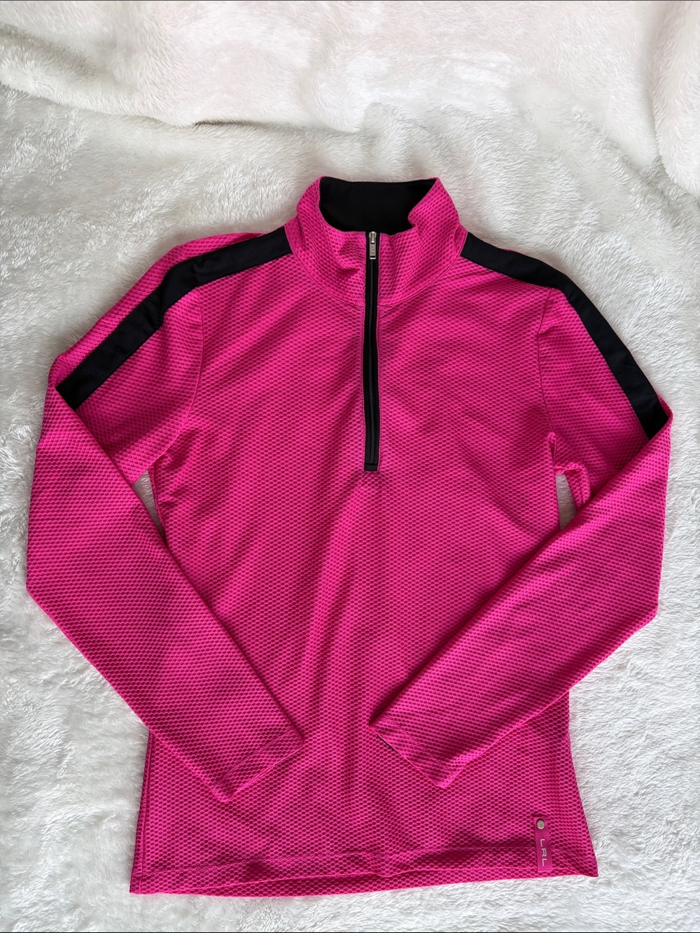 Lauren Ralph Lauren Hot Pink Quarter-Zip Pullover | Size S